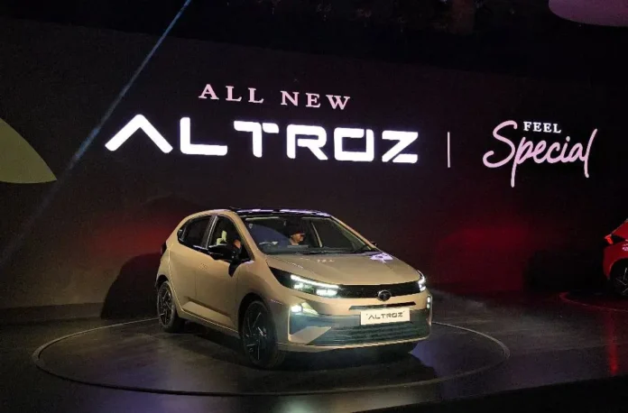 2025 Tata Altroz Facelift Unveiled: Premium Hatchback at Budget Price Tata Motors team unveils 2025 Altroz facelift with premium features at launch event in India.